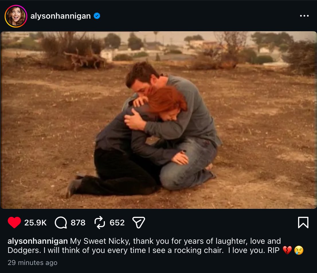 retrocvnty's tweet image. Alyson Hannigan has paid tribute to Nicholas Brendan after his passing