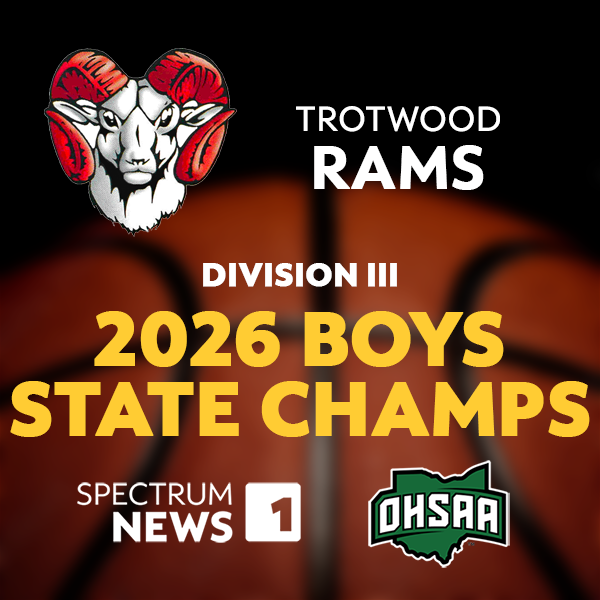 OHSAASports's tweet photo. The OHSAA Boys Basketball Division III championship trophy goes to the Trotwood Rams! @SpecSportsOH https://t.co/qUZ5BvNlJU