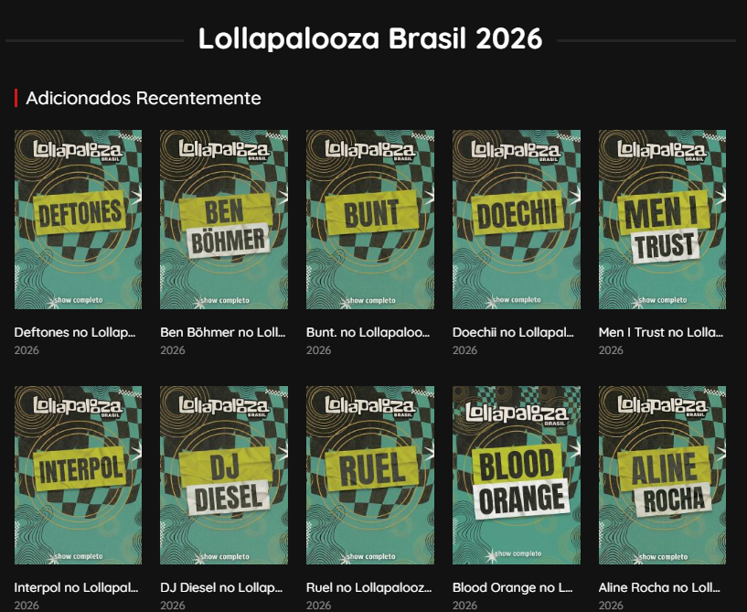 BoraDeShow's tweet photo. Shows Completos do Lollapalooza Brasil sendo postados nesse site

https://t.co/6XG0s9Dxke

Sabrina Carpenter, Deftones, Doechii, Men I Trust, Interpol, DJ Diesel, Ruel, Aline Rocha, Luisa Sonza, Ao Vivo https://t.co/Tgnk2EBlUA