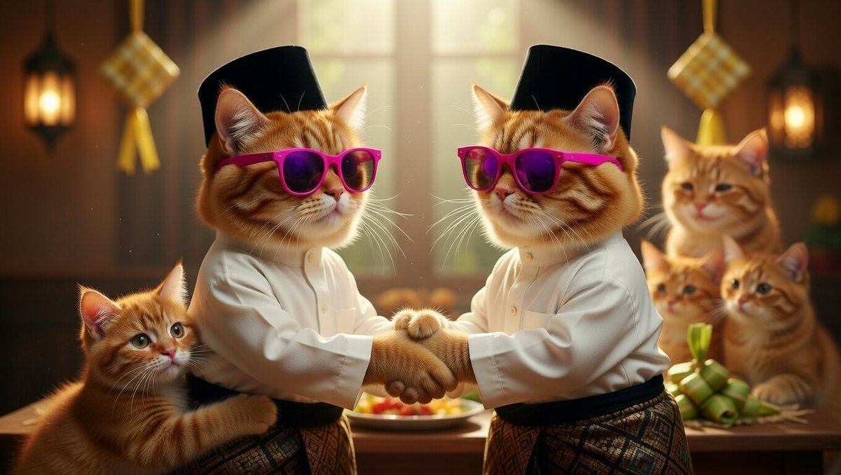 Happy Eid al-Fitr from Indonesia 🇮🇩🙏✨

Forgive me for all my mistakes.
Sometimes, the smallest moments carry the deepest feelings — and the warmest vibe. 🐱✨