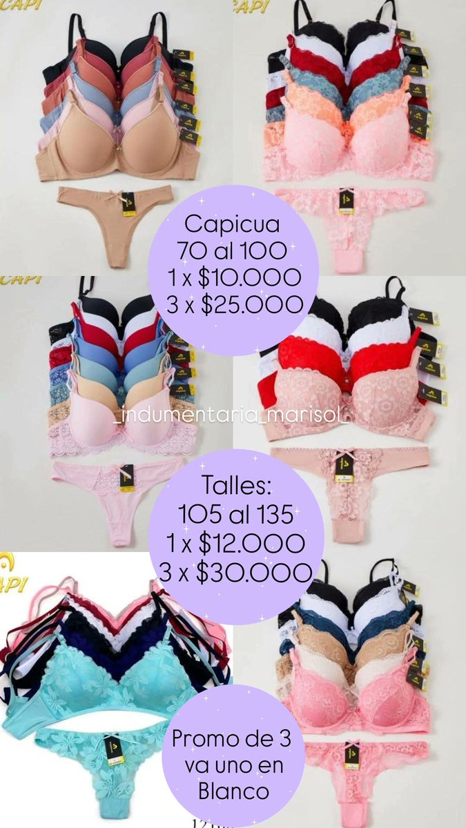 indumarisol's tweet photo. Reingresoooo CAPICUA

70 AL 100

1 x $10.000
3 x $25.000

105 AL 135

1 x $12.000
3 x $30.000

Promos de 3 va uno en blanco!!! https://t.co/M0Q71tgBl9