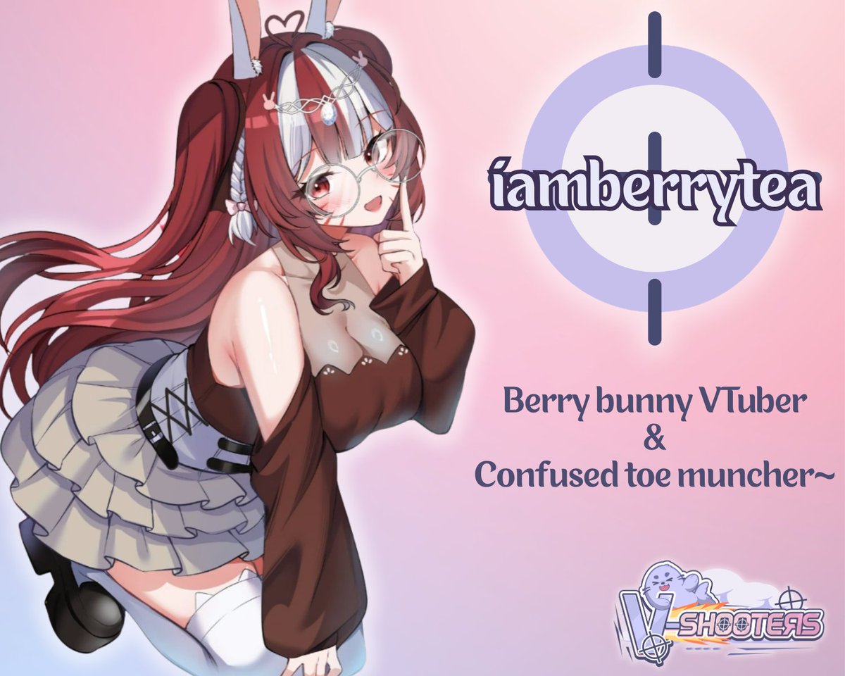 V_Shooters's tweet photo. Introduction time (˶˃ ᵕ ˂˶) .ᐟ

Time for our berry cute @iamberrytea .✦ ݁˖.

Berry (she/her) describes her self as 70% awkward and 30% weird so feel right at home (˶˃ ᵕ ˂˶)

A VTuber from Australia whose streams include games and having accidental conversations about toes.ᐟ https://t.co/VSHISDGzVH