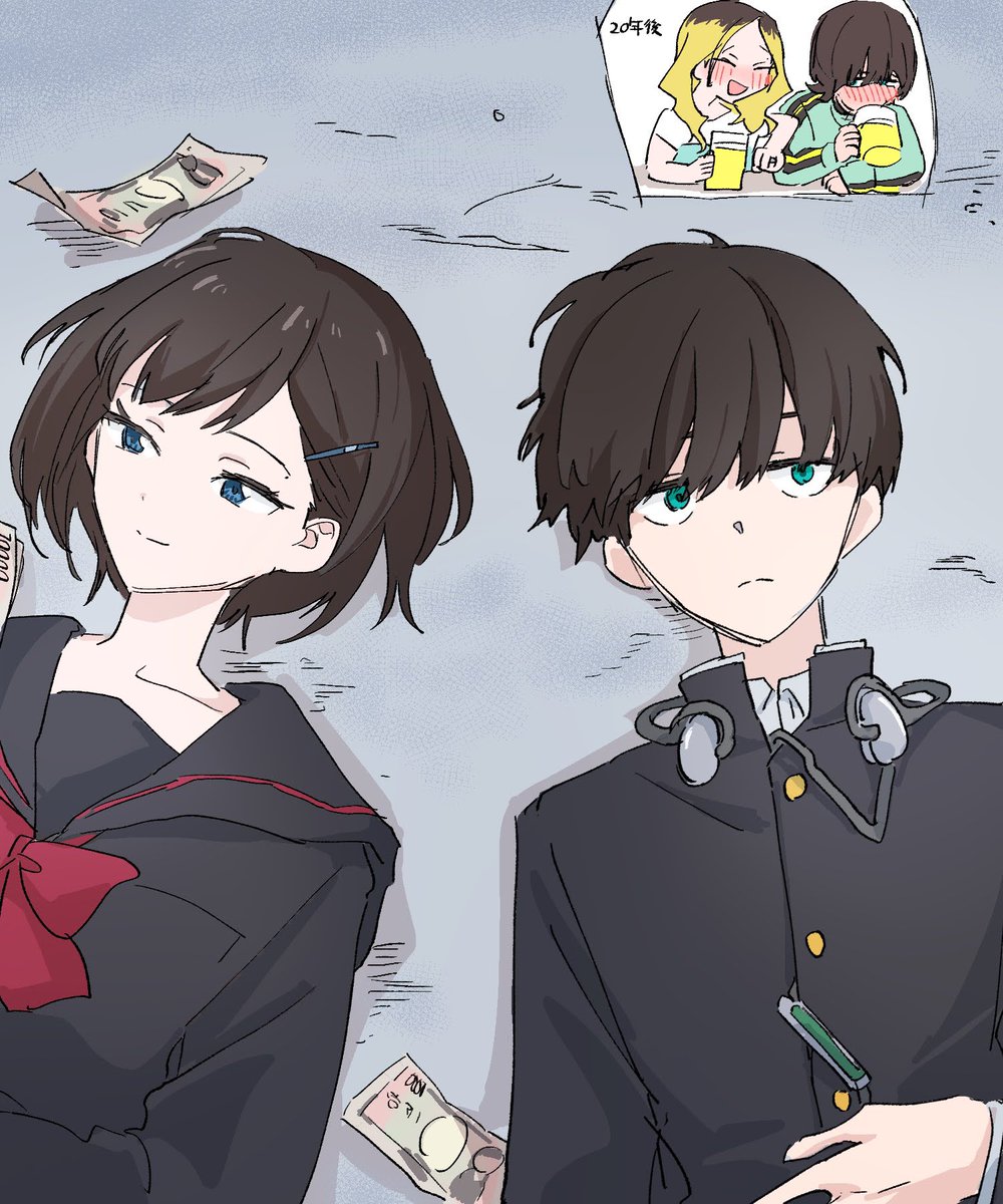 学生時代の暦先輩と稲本さんのビジュが好き