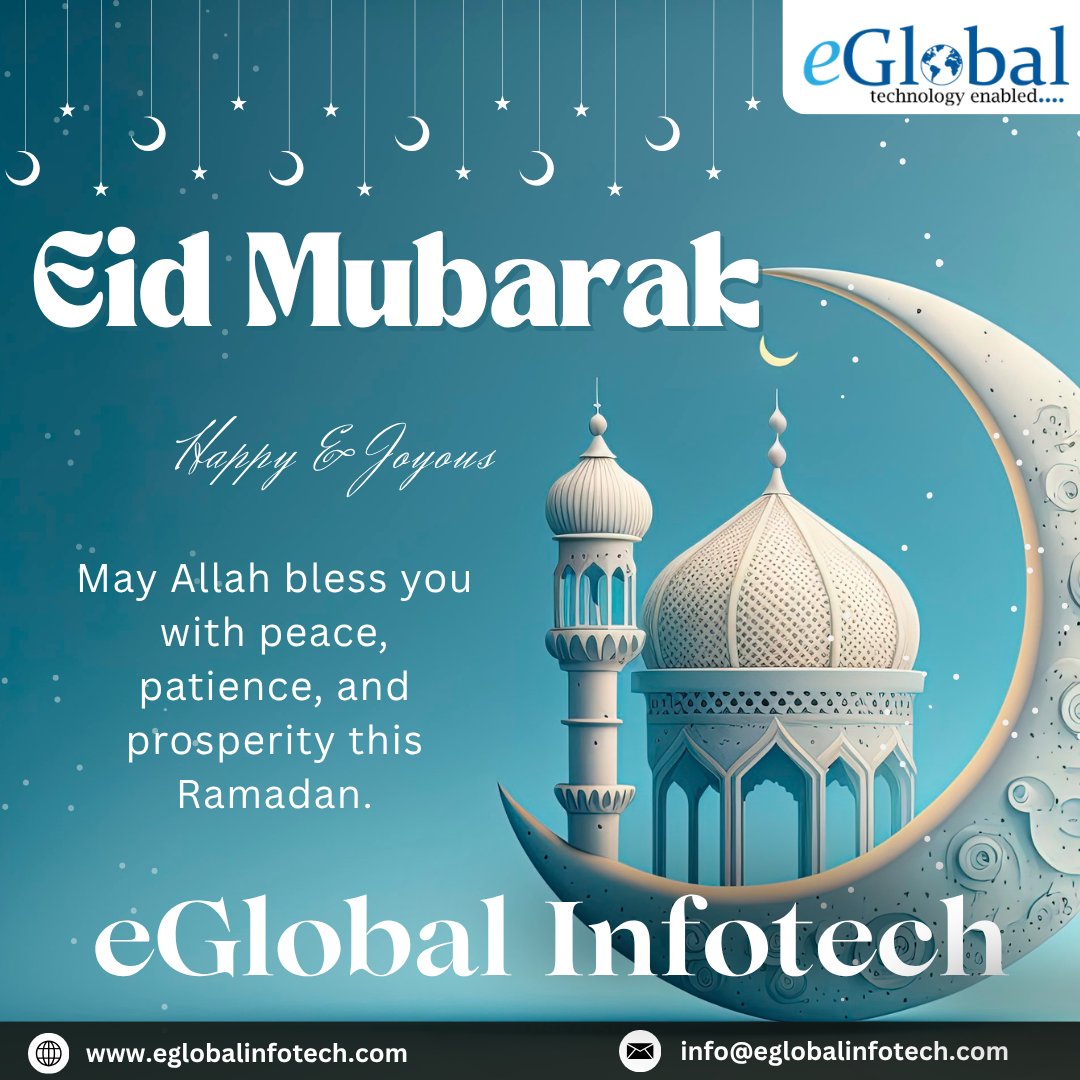 eGlobalinfotech's tweet photo. Eid Mubarak from eGlobal Infotech. 

Wishing you peace, prosperity, and happiness. May this special occasion bring success and new opportunities to you and your organization.

#EidMubarak #HappyEid #DigitalTransformation #ITConsulting

Visit: https://t.co/GsYYG9X2YZ https://t.co/OvCbncyxGm