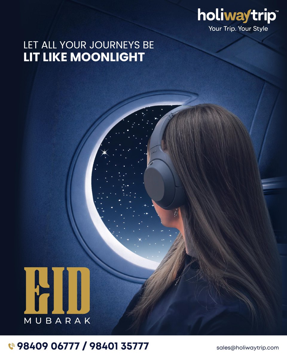 holiwaytrip's tweet image. Let your path be lit with endless Happiness🌙✨💫
Eid Mubarak from Holiway Trip✈️🌎

#EidMubarak #RamadanMubarak #PathOfLight #TravelGoals #YourTripYourStyle #Holiwaytrip