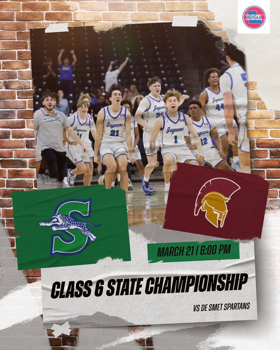 BSSouthJagHoops's tweet photo. CLASS 6 STATE CHAMPIONSHIP 

Saturday, March 21st 

Blue Springs South 🆚 De Smet 

📍@ Mizzou Arena 

⏰: 6:00 PM 

🎟️ https://t.co/EcrEOG4Avh

📺 https://t.co/637qCYbMfx

ROAD TRIP IT IS … BRING A FRIEND  .. HEAD TO COMO ‼️ https://t.co/DHqXe2waET