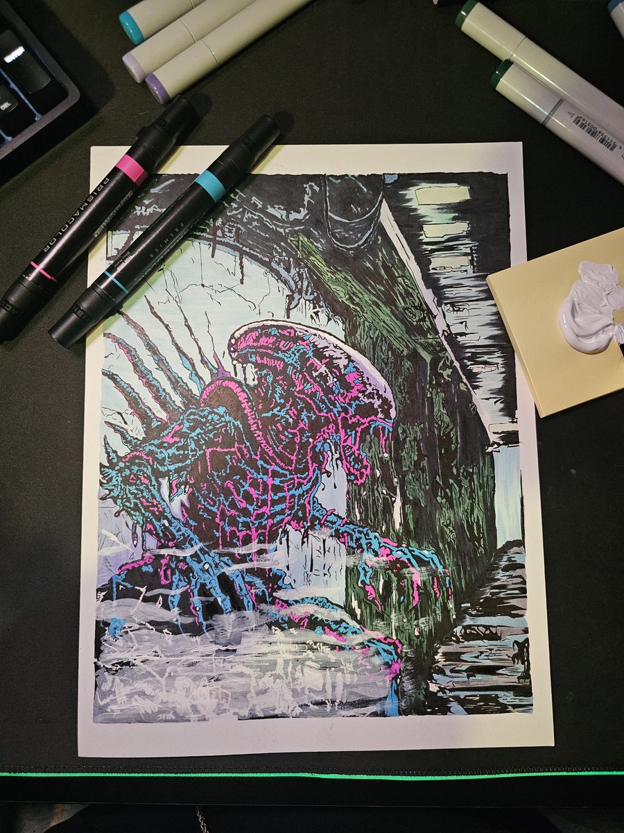 MoMoRificTV's tweet image. COMPLETED!

Original and prints will be available. 

Support always appreciated #Xenomorph #zombie