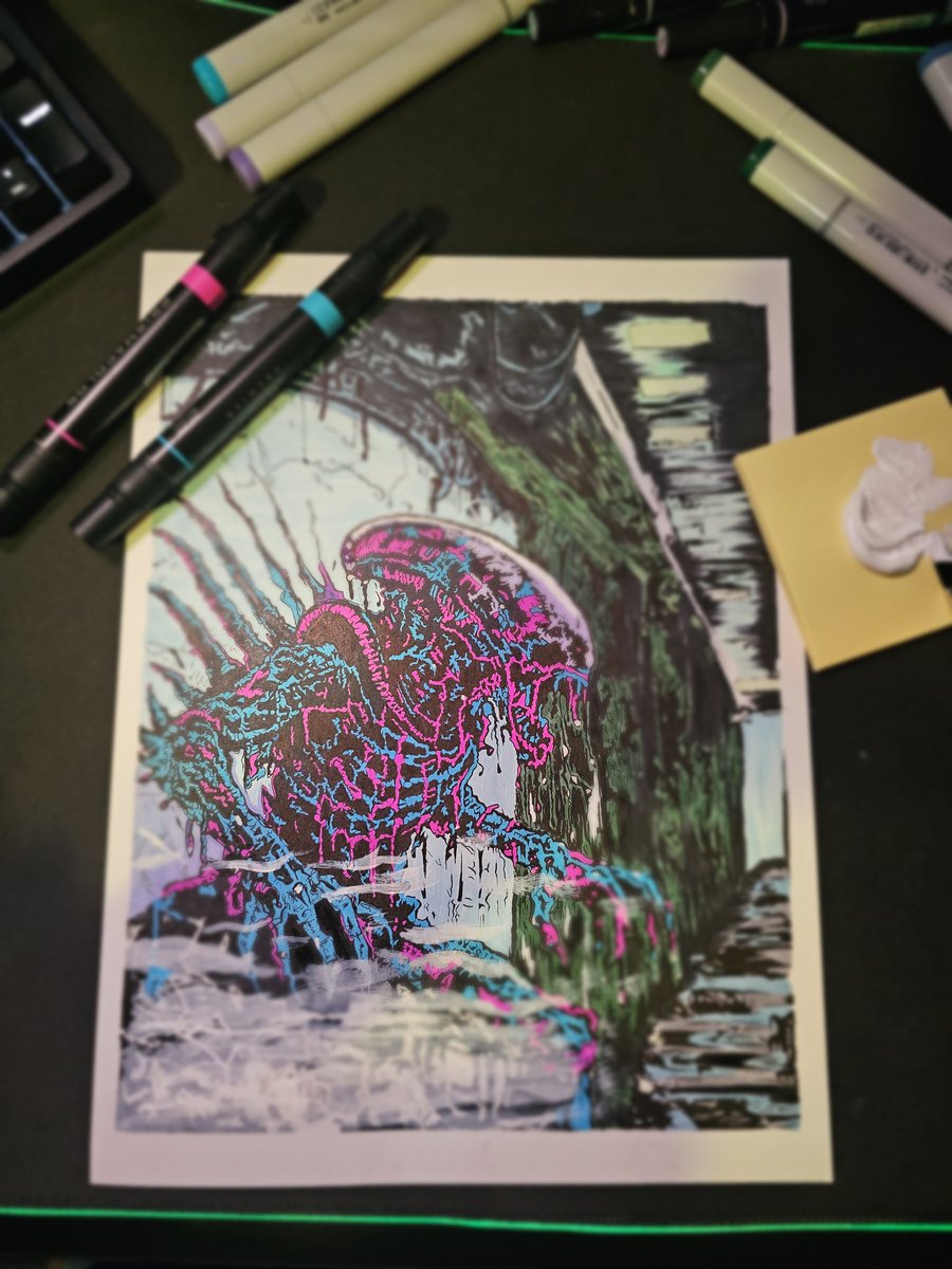 MoMoRificTV's tweet image. COMPLETED!

Original and prints will be available. 

Support always appreciated #Xenomorph #zombie