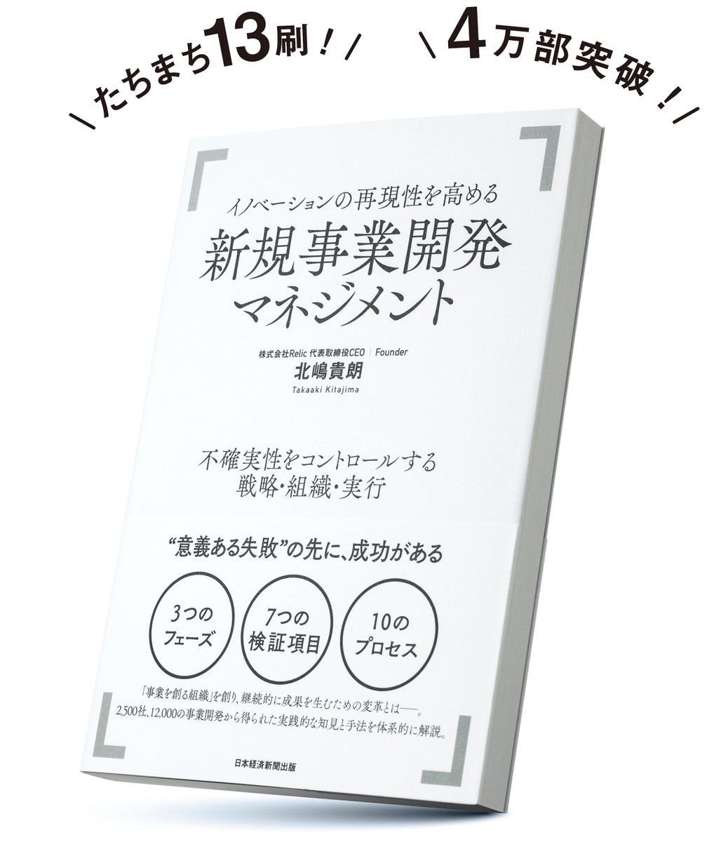 Relicの出展ブースでは、Relic代表・北嶋による書籍「イノベーションの再現性を高める 新規事業開発マネジメント ――不確実性をコントロールする戦略・組織・実行」をアンケート回答でプレゼント🎁
新規事業開発に欠かせない1冊です✨
#AgilePBL祭り