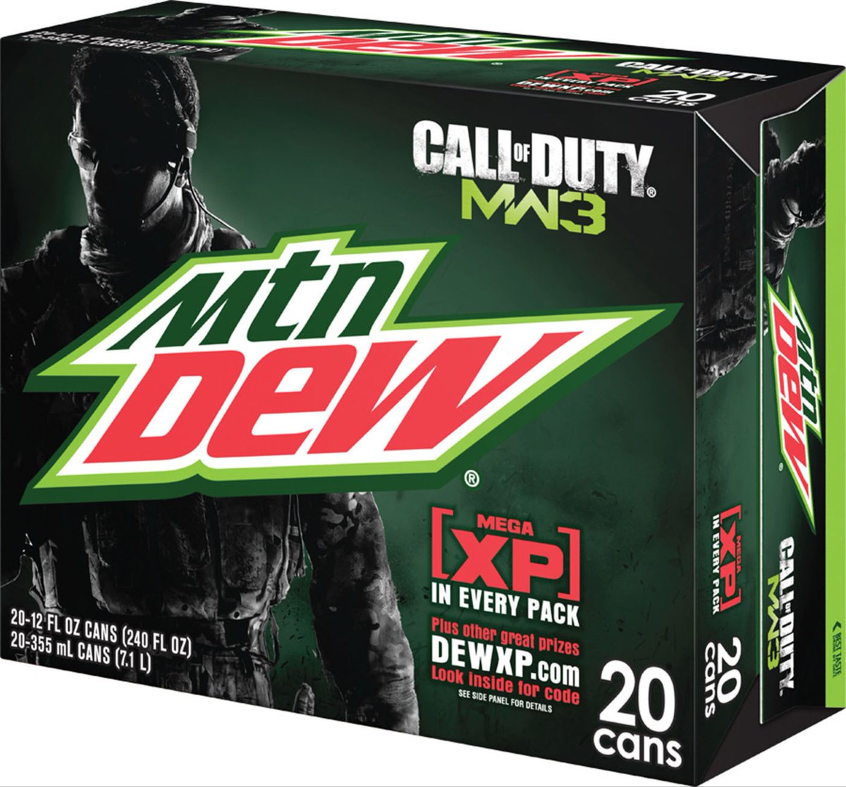 _B_035_'s tweet image. This was easily one of the best Mountain Dew designs/promotions back when MW3 released. Tasted really good too. 

#mw3 #mountaindew
