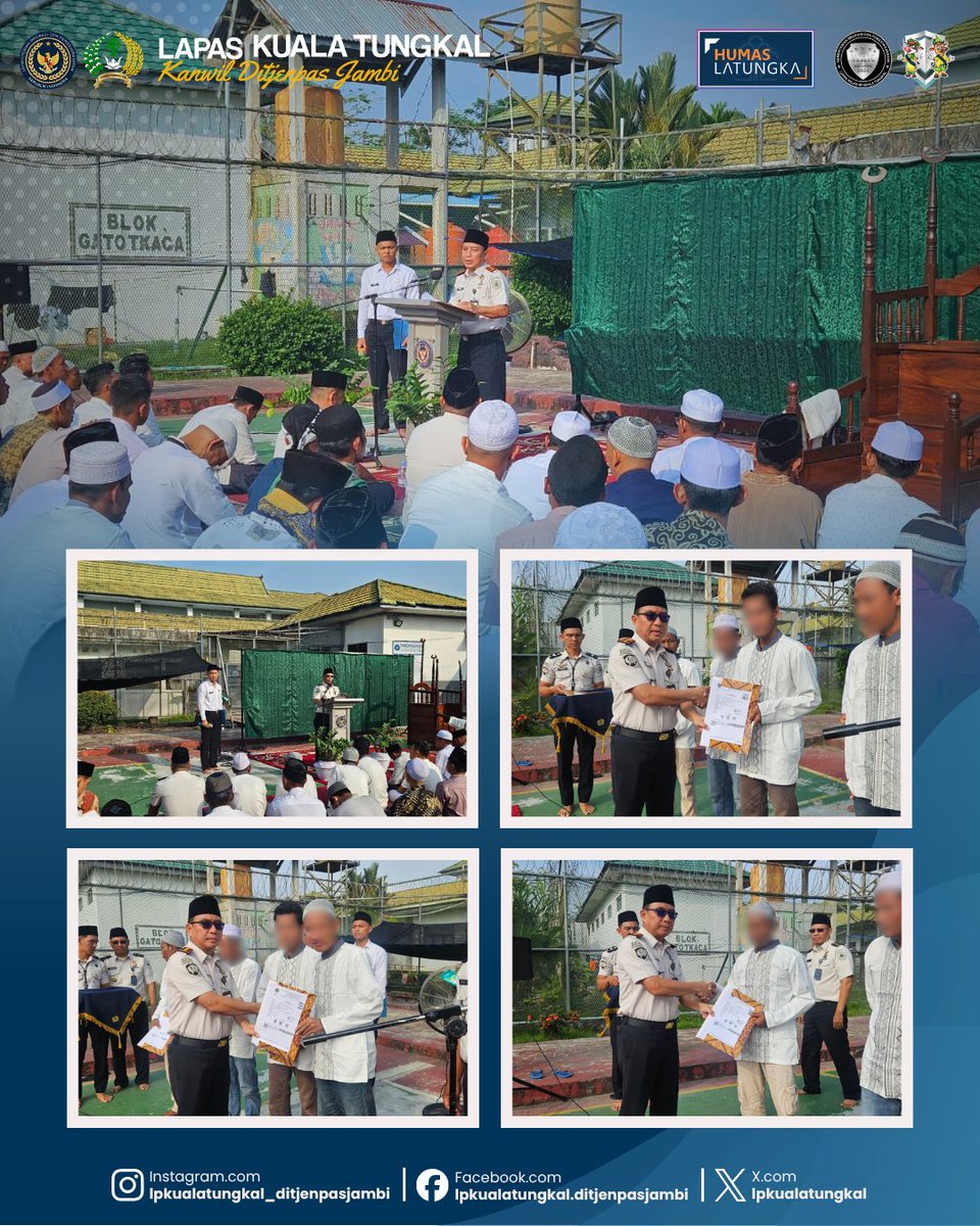 lpkualatungkal's tweet image. 317 Warga Binaan Lapas Kuala Tungkal Terima Remisi Idul Fitri, Empat Diantaranya Langsung Bebas

@kakanwilditjenpasjambi
@pemasyarakatanjambi
#kemenimipasl
#guardandguide
#infoimipas
#pemasyarakatan
#latungka