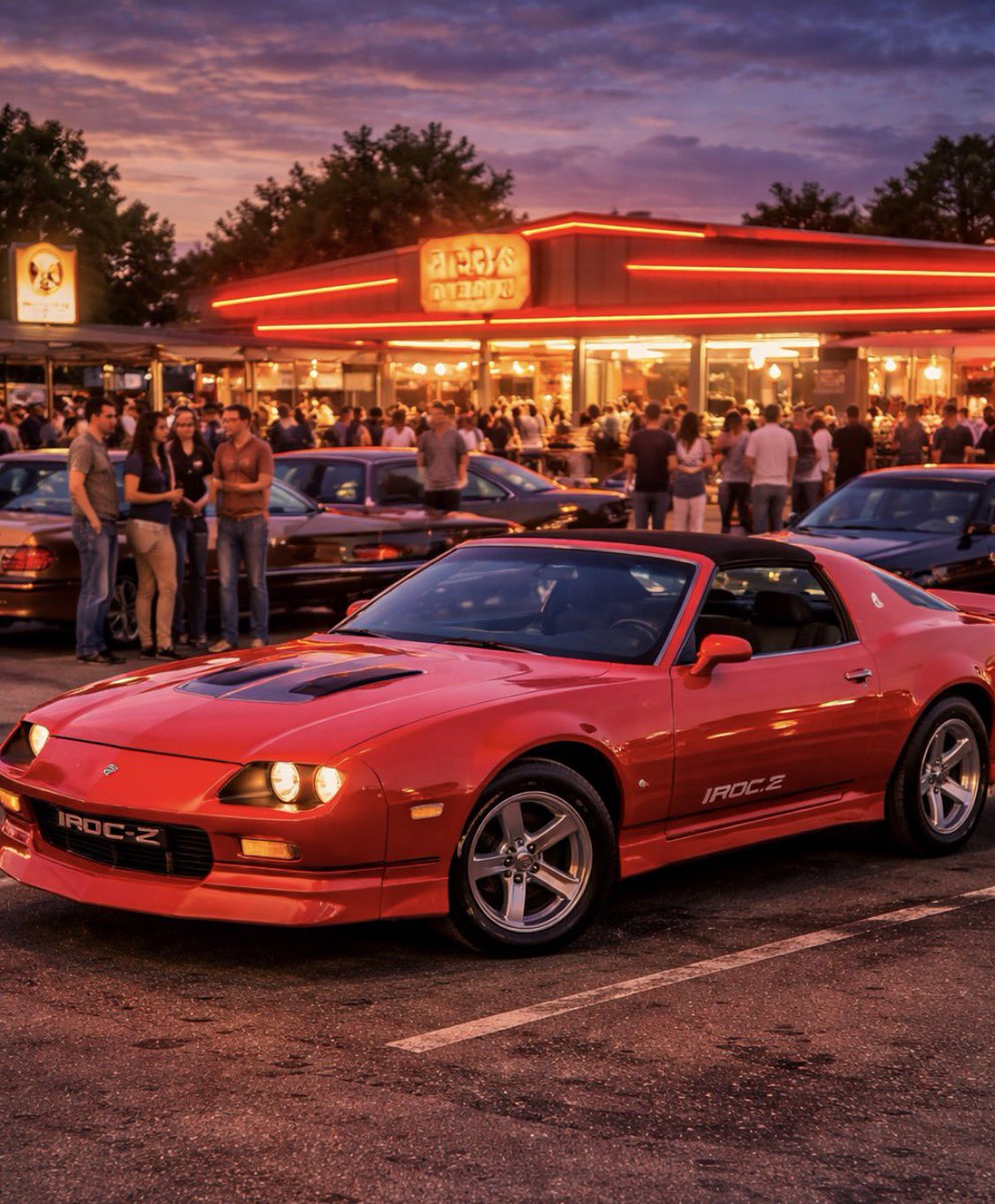 1981Descartes's tweet photo. @MbarkCherguia This photo is a total time capsule. The fashion, the Camaro, and the local hangout spotβlife felt a little simpler (and faster) in 1985. Who else spent their twenties cruising in one of these? πΆοΈβ¨ #IROCZ #80sCars #DreamCar #EightiesNostalgia https://t.co/IiobM2zbYN