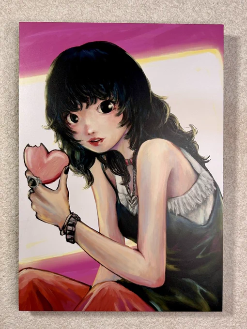 デジタル画 銀塩プリント A4パネル貼り 現在開催中の『超girls』展で 展示中です 是非会場でご覧ください SUP STAND FUKUOKAにて 4月5日まで #illustration #イラスト #展示会