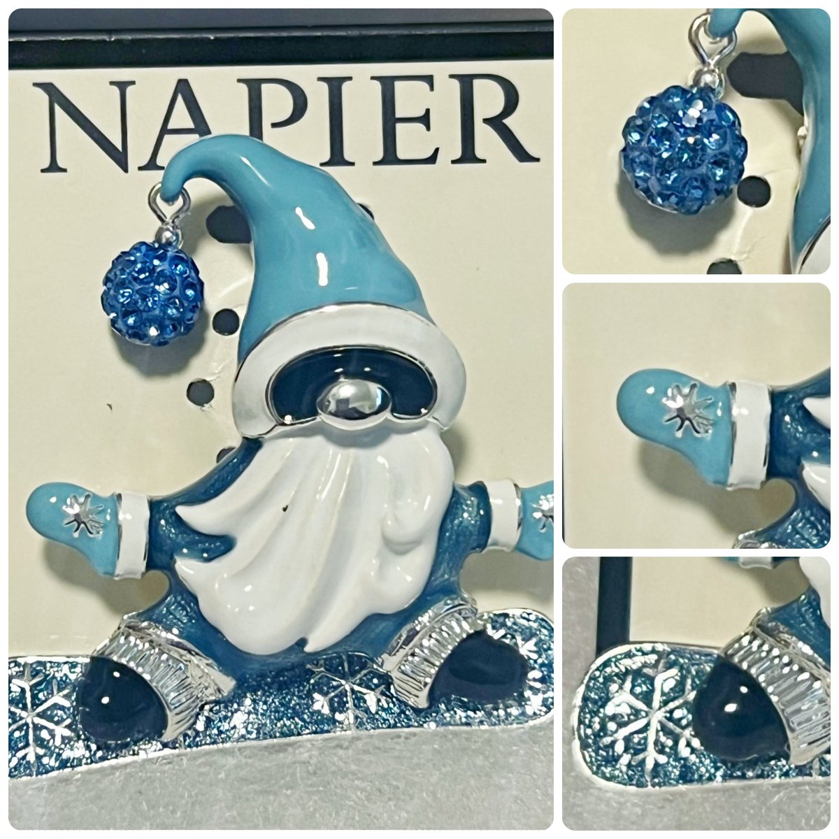 TeriE's tweet image. CUTE #NAPIERBrooch GNOME on #SNOWBOARD Blue Enamel #Crystals #LapelPin Silver Tone NEW NWT
ebay.us/m/Uvmog1

#broochesandpins #jewelryforsale #gnomes #snowboarding #snowsports #gnomefashion #gnomestyle #gnomelove #gnomelover #giftsforher #winterstyle #winterfashion #gnome