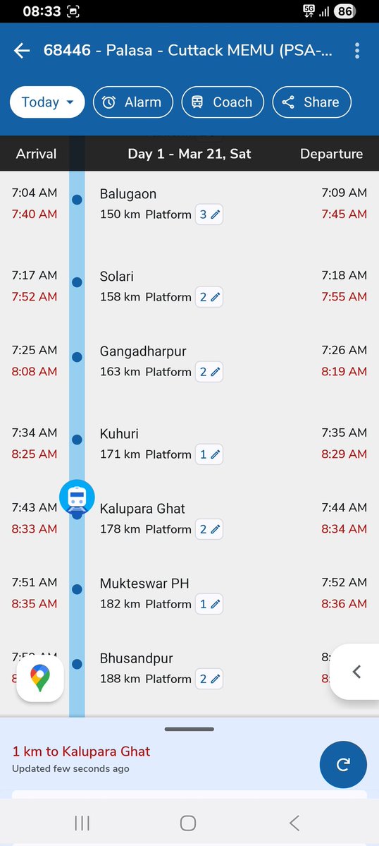 priya_swain's tweet image. Train 12246 is running about 20min before schedule,commuter train 68446 is 40min late at GNGD, still  @srdomkur &amp;amp; team detained 68446 at GNGD to precedent 12246,what kind of operation it is? @DRMKhurdaRoad @EastCoastRail @RailMinIndia @AshwiniVaishnaw @PMOIndia should take action