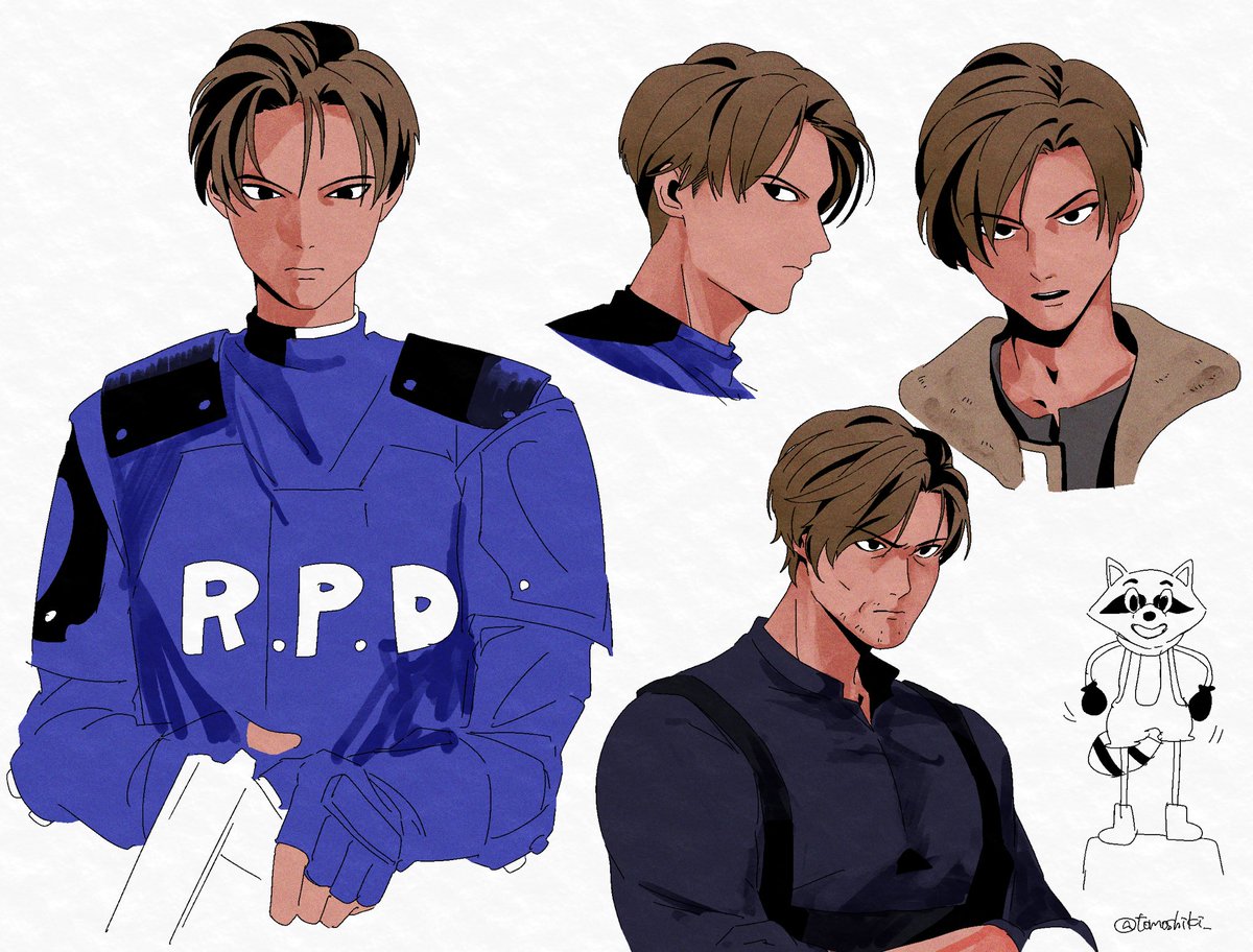 tomoshiki_'s tweet photo. 流れてきた98年？のコンセプトアートが刺さりすぎて落書き…
 #LeonKennedy https://t.co/m6ms3J3eGw