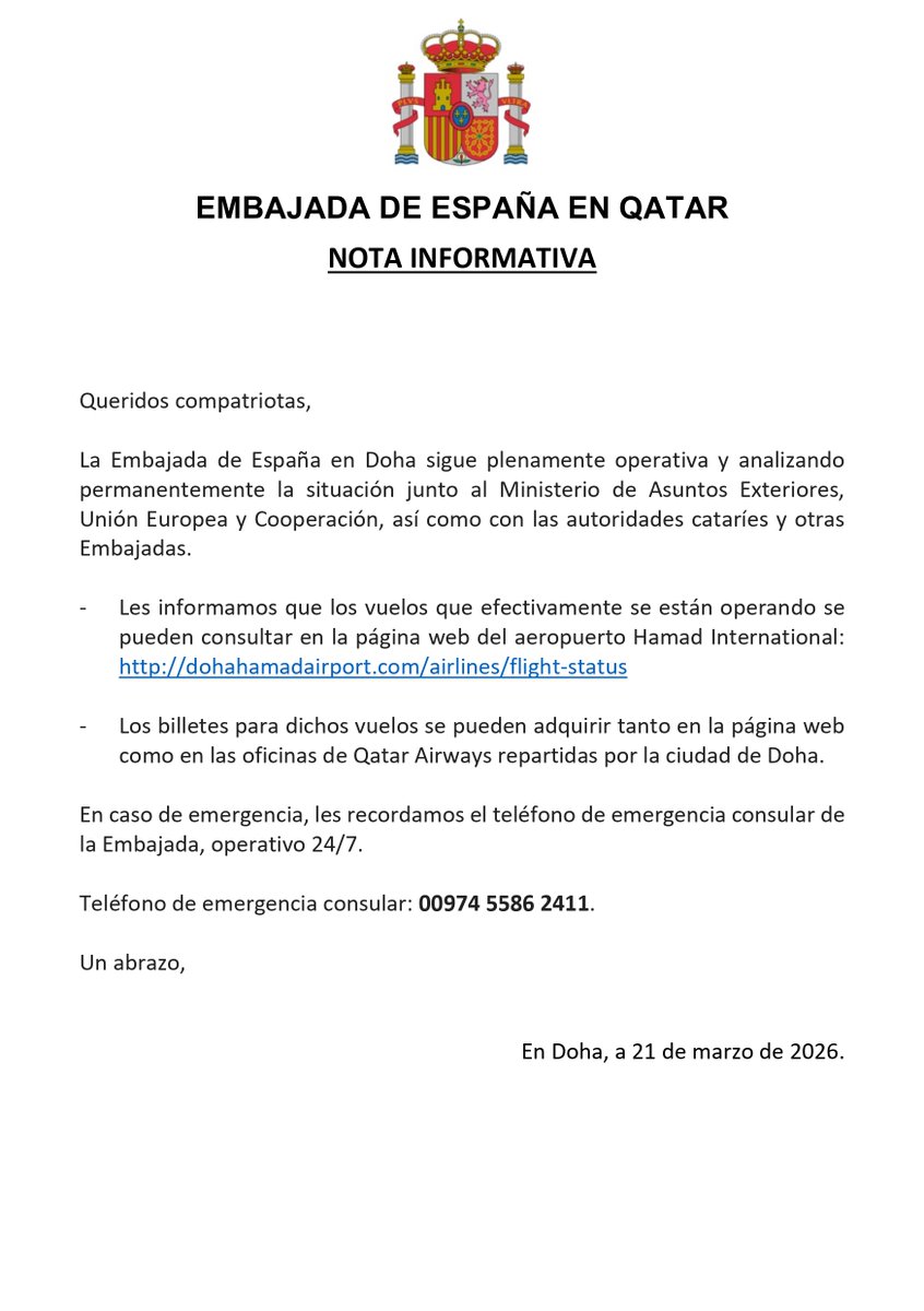 Embajada de España en Qatar tweet media