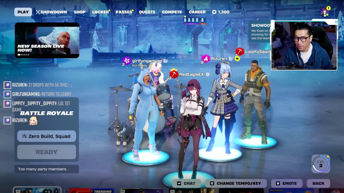 RedEagleEX's tweet photo. I didn't realize how many people wanted to play Fortnite with me. 😭 Apologizes to those that were trying to get a game in early of the stream! These BR rounds can take a while to finish! I'll have more playing with followers days this year! https://t.co/ifs0zjntVo