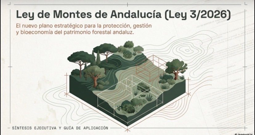IngMontesAndal's tweet photo. Esta semana se ha publicado la nueva Ley 3/2026 de Montes de Andalucía.
https://t.co/mx5sdWPMSC https://t.co/8dWWhTmAIn