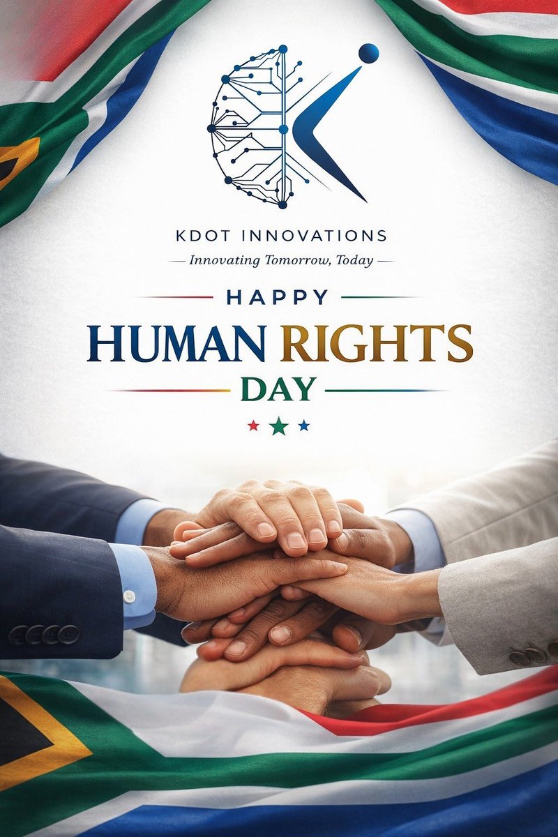 kdotinnovations's tweet photo. Technology should empower people and protect dignity.
This Human Rights Day, KDot Innovations celebrates innovation that drives equality, inclusion, and opportunity for all. 🇿🇦

#HumanRightsDay #KDotInnovations #TechForGood #SouthAfrica https://t.co/VYd86AHQ35