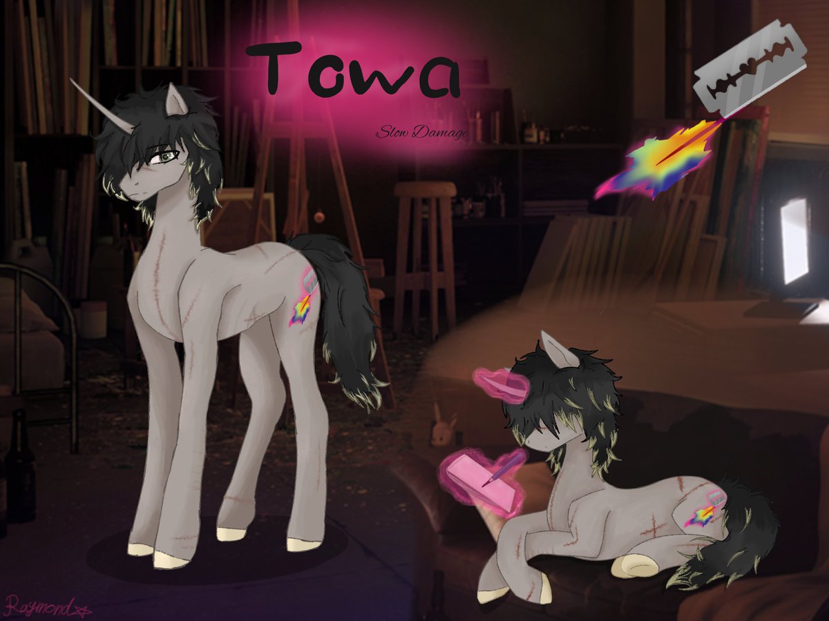 Euphoria_delu's tweet image. Forgot to post it ehe my silly ass.
My beloved baby Towa. I wanna draw Taku and Rei too, then add some idk "lore" to it
#Towa #Slowdamage #mlp #トワ #art