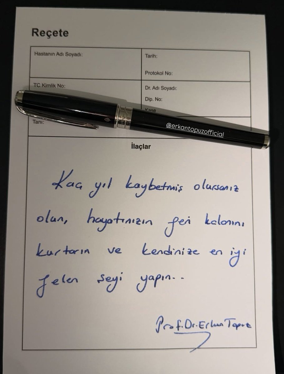 Prof.Dr. Erkan Topuz'dan reçete

- Kaç yıl kaybetmiş olursanız olun, hayatınızın geri kalanını kurtarın ve kendinize en iyi gelen şeyi yapın.