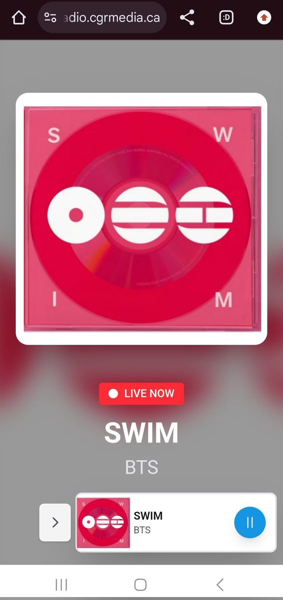 TaeKook_Radio's tweet photo. Thank you @HitsRadioCanada for playing #Swim by #BTS at the top of every hour today! #SWIMOutNow
#TKRadio✨️❤️💜🫶🤝 https://t.co/yrxOeyXM5W