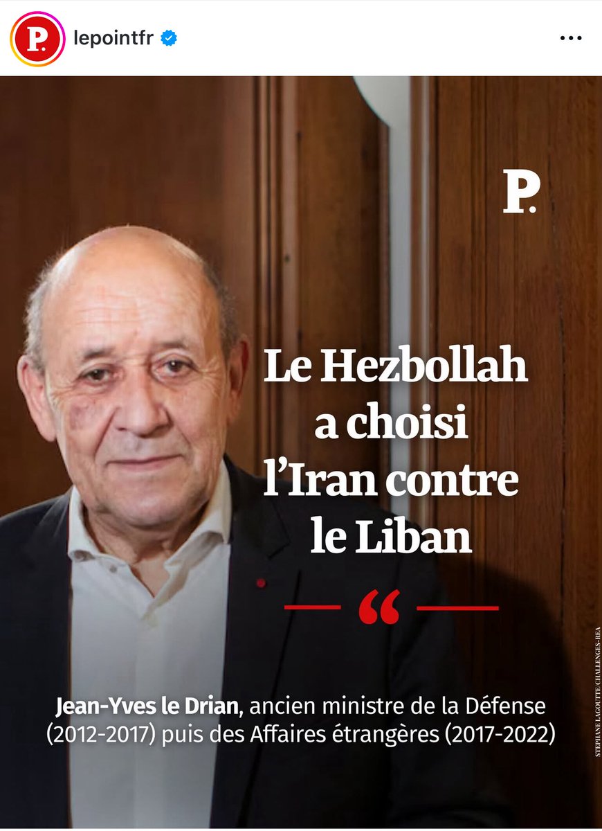 femmeazadi's tweet photo. Le Hezbollah a toujours choisi la république islamique, Monsieur Le Drian. Il a été créé pour ça et non pour défendre les intérêts des libanais. Vous êtes longs à la détente au Quai d’Orsay … 

La France aussi a choisi le Hezbollah … c’est tout le problème de la politique du Quai. Ne rien faire contre le hezb, négocier avec, ne pas respecter sa mission dans le désarmement du groupe terroriste , n’avoir rien fait pour empêcher les financements de Téhéran, avoir mis des années avant de classer le corps des gardiens de la révolution islamique sur la liste des terroristes, avoir toujours refusé de classer la branche politique du Hezbollah comme terroriste, fermer les yeux sur les agissements du hezb et venir ensuite faire semblant qu’il soutient le Liban et blâmer Israël de riposter. 

Peut être qu’un jour vous comprendrez qu’on ne négocie pas avec des terroristes et vous agirez en conséquence. Il n’est pas trop tard pour apprendre enfin ce qu’est le moyen orient et apporter une véritable aide au gouvernement libanais pour désarmer ces fous de Dieu à la solde de Téhéran. Et cesser cette mascarade en martelant que vous voulez négocier avec la république islamique pour les maintenir au pouvoir.