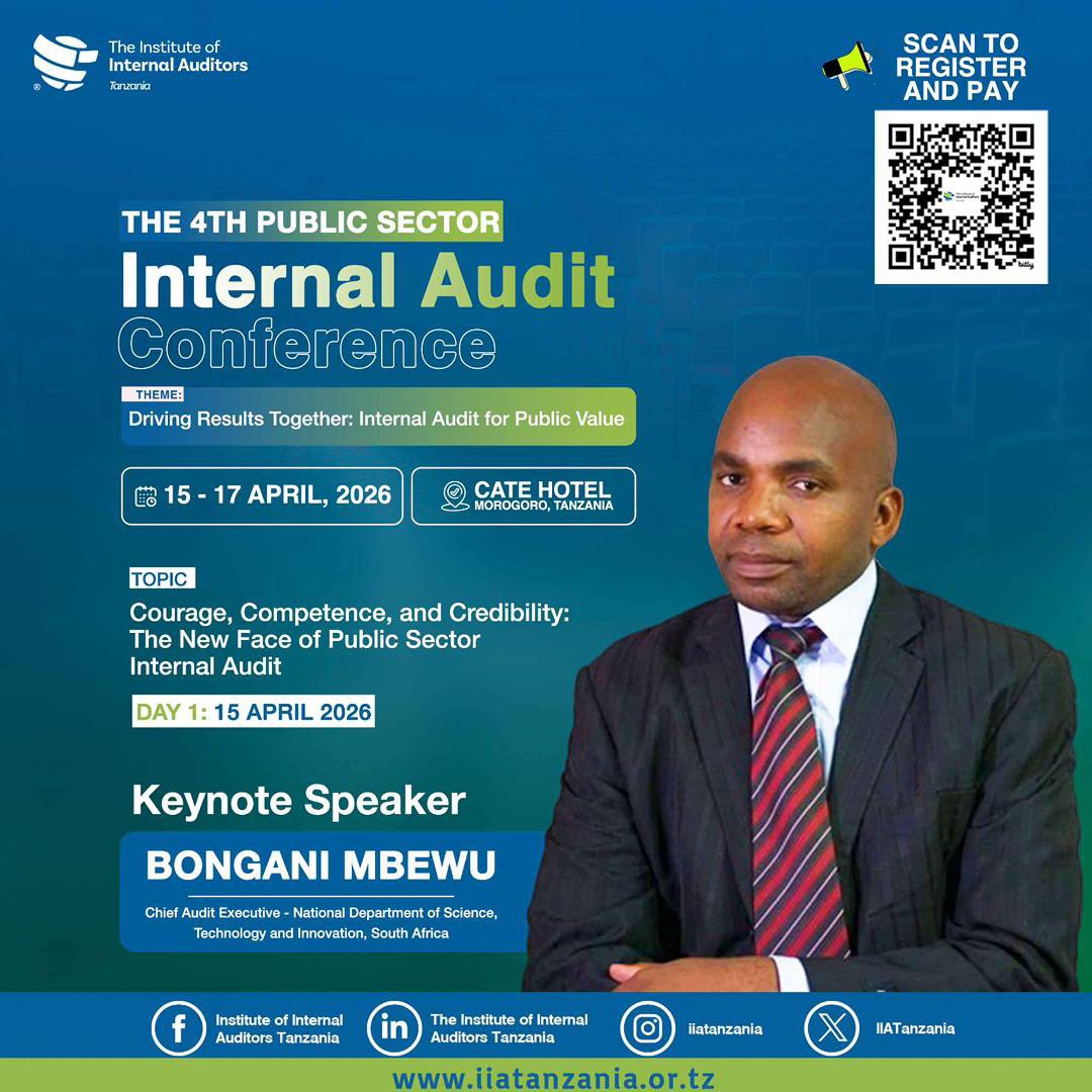 We are honored to welcome Bongani Mbewu as a Keynote Speaker at the 4th Public Sector Internal Audit Conference.

In his keynote address, “Courage, Competence and Credibility: The New Face of Public Sector Internal Audit,” he will explore the evolving role of internal auditors in