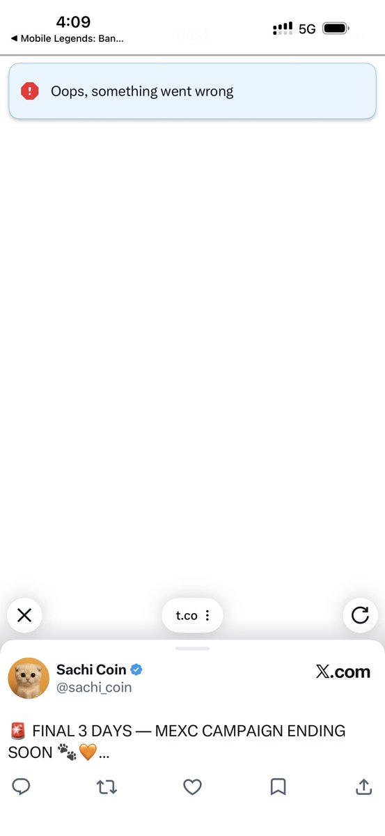 yourgamerva's tweet photo. @sachi_coin @MEXC_Official Do you know why it is a flop? Because the link is not working properly. https://t.co/uOhaSWEIM3