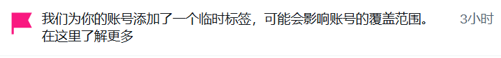 jinglian's tweet photo. #临时标签 #temporaryLabel
(1/3)
如果推特账号被打上了临时标签怎么办?
什么是临时标签?
根据官方第一手的文档的解释是:
是一种限制可见性的惩罚措施: 在适当���况下,我们会限制违反我们政策并给其他用户带来负面体验的用户及其内容的传播范围,使其在 X 平台上更难被发现。
具体措施包括:
1. 将帖子从搜索结果、热门趋势和推荐通知中排除
2. 将帖子从"为你推荐"和"关注"时间线中移除
3. 将帖子的可发现性限制在作者的个人主页
4. 在回复中降低帖子的排名
5. 限制帖子的点赞、回复、转发、引用转发、书签、分��、置顶个人主页或编辑帖子功能
如果发生了,用户的系统通知会收到👇截图中的通知