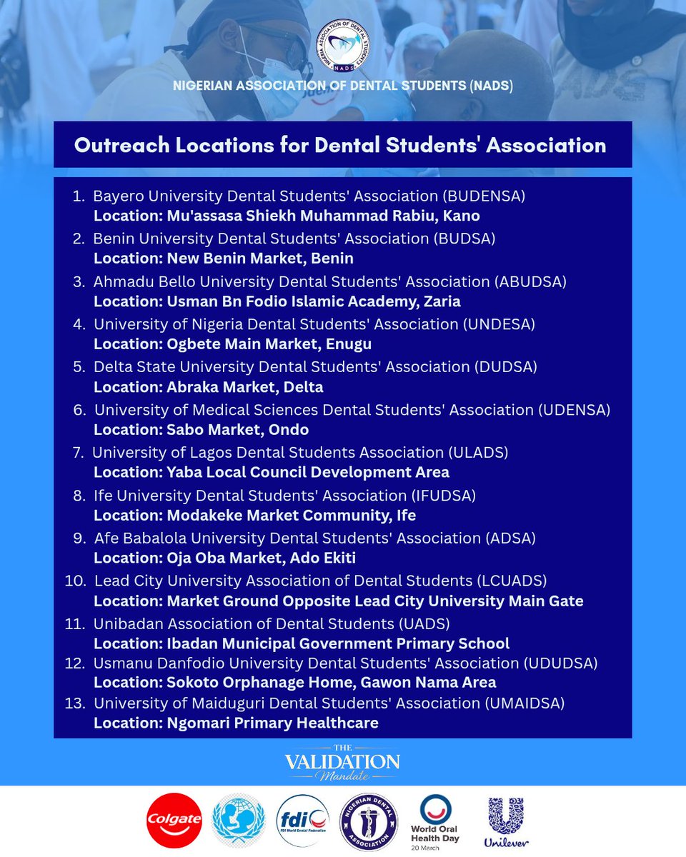 Nigerian Association Of Dental Students (NADS) tweet media