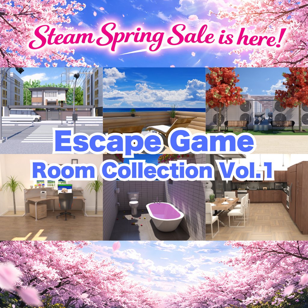 NEAT_ESCAPE's tweet photo. 🌸 Steam Spring Sale is here!
Escape Game Room Collection Vol.1 is now 23% OFF until March 27.
Includes 6 escape games.
👉 https://t.co/Cyk603hMDr https://t.co/lg723ISzPj