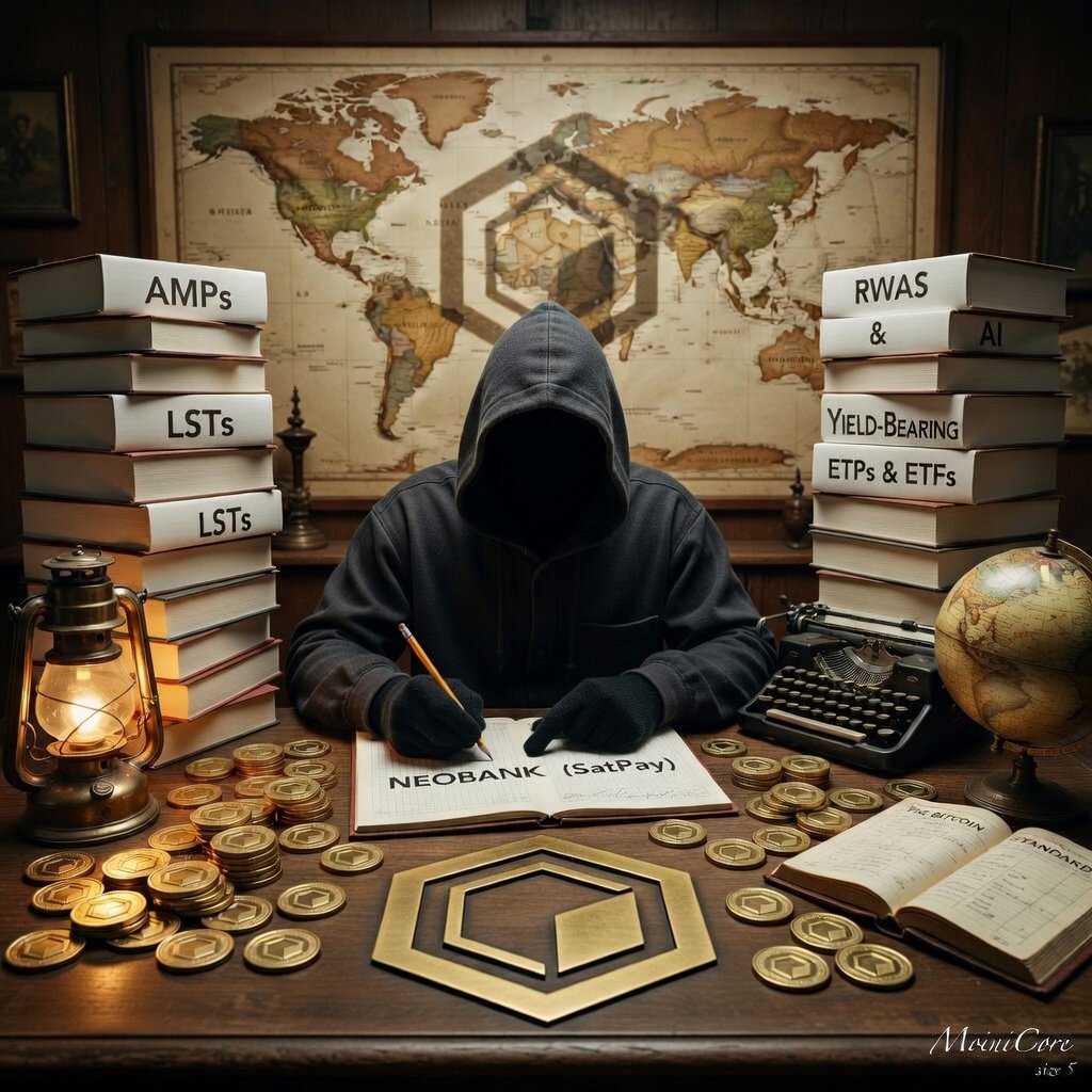 - Neobanks (SatPay)
- AMPs
- RWAs
- MERGE MARKETPLACES
- AI Tools
- LSTs
- YIELD-BEARING ETPs and ETFs

All are part of the broader game <a href="/Coredao_Org/">Core DAO 🔶</a> is already playing.

Make your task very simple by positioning strategically. Doing research, engaging with fellow Coretoshis, and