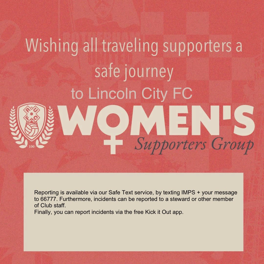 RUFCWSG's tweet photo. ⚽️ MATCH DAY INFO - 3pm KO ⚽️

For those taking the trip to Lincoln today, we wish you a safe journey and hopefully we can come back with big 3 points. 

As always we’ve gathered the information below for you 👇

#RUFCWSG #rufc #kickitout #LCFC #Imps #hergametoo https://t.co/epkVBtx8E5