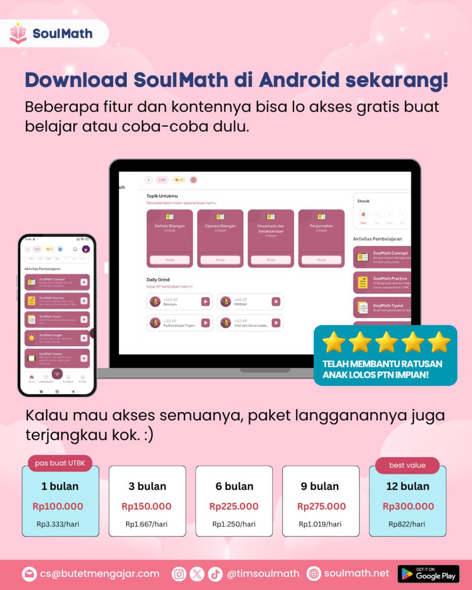SoulMath | App Belajar PK PM UTBK tweet media