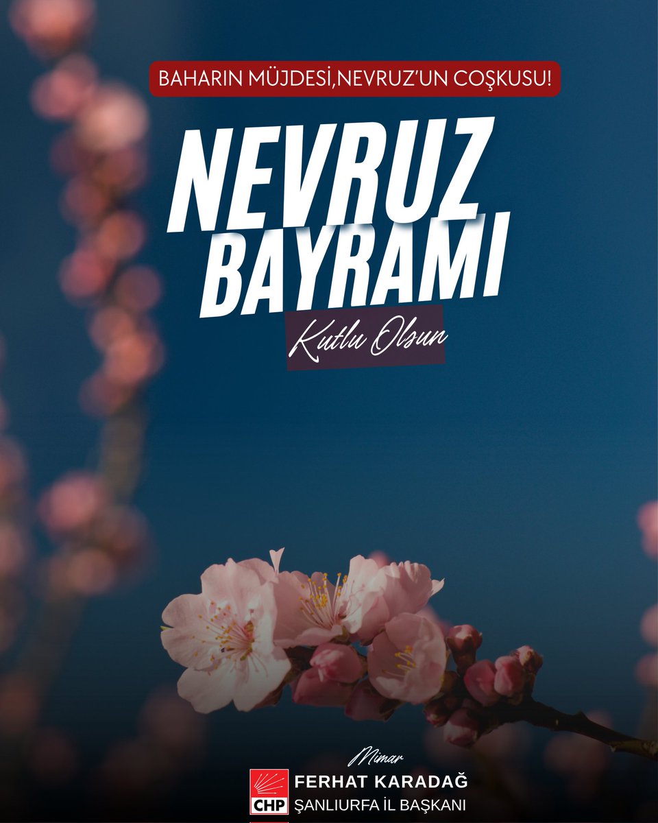 karadagferhatt's tweet image. Yeni bir başlangıcı, bolluk-bereketi toprağın dirilişini ve baharı simgeleyen #nevruzbayramı kutlu olsun.

Nevruz Bayramı kutlu olsun,
Newroz Piroz Be!

#Newroz #Nevruz #sanlıurfa