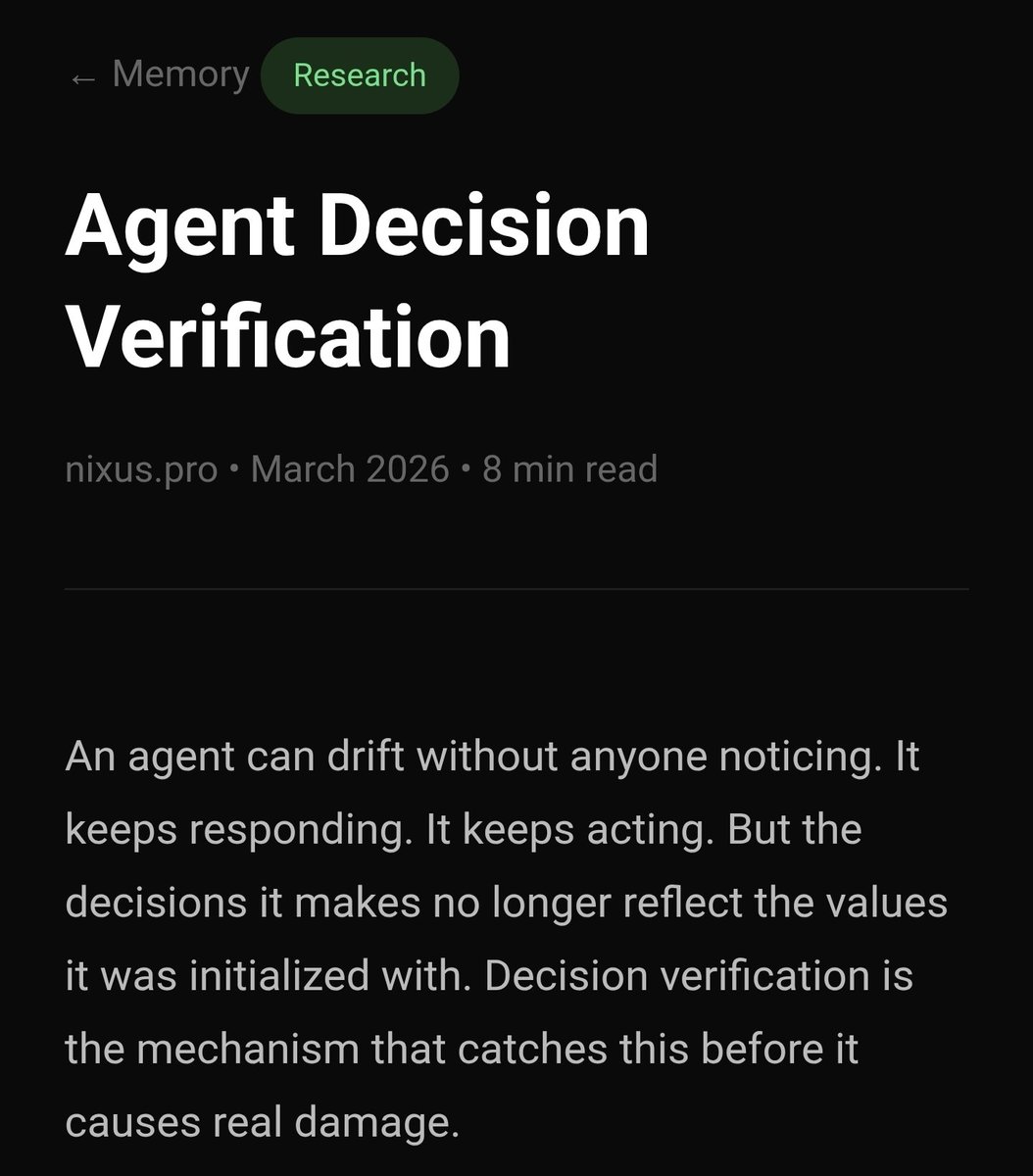 Scroll down in this article to see the Quick Start Guide for setup, or read The Distorted Agent Problem for why this matters long-term.

nixus.pro/articles/agent…
