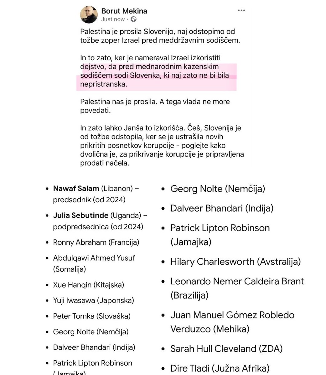 brutus91101394's tweet image. Tovariš Mekina. Južna Afrika toži Izrael pred ICJ. Tam mi nobene slovenske sodnice. Beti Hohler je na ICC. Ki s tožbo nima veze. #FAIL