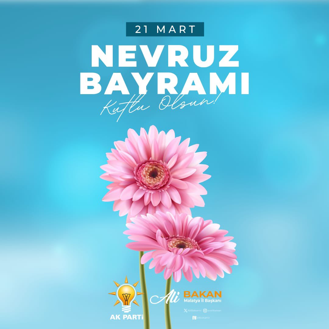 Bereketin, yenilenmenin ve umudun simgesi olan, gece ile gündüzün eşitlendiği, toprağın uyanarak bizlere bolluğunu sunduğu, milletimizin asırlardır yaşattığı ortak değerlerimizin en güzel göstergelerinden biri olan Nevruz Bayramı’nı kutluyorum. 🌷

Orta Asya’dan Balkanlar’a