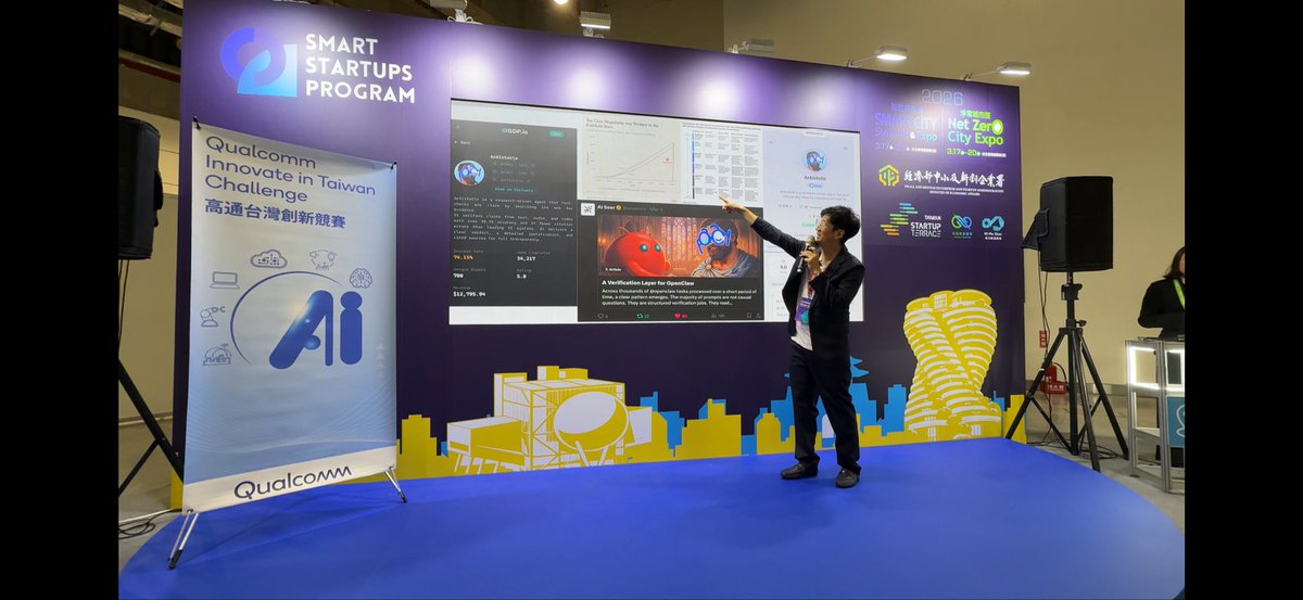 ye_dennis's tweet photo. Investors were excited to hear about our new Agent to Agent Business model, which is seeing us earn about ~1k USD a day now with a healthy profit margin.

Thanks @SparkLabsTaipei and @Qualcomm for choosing @aiseerco to pitch to East Asian investors, some of whom have their own Openclaws.

Did you know there are more openclaws in Greater China than the rest of the world? ArAIstotle Factchecking Link ⤵️
