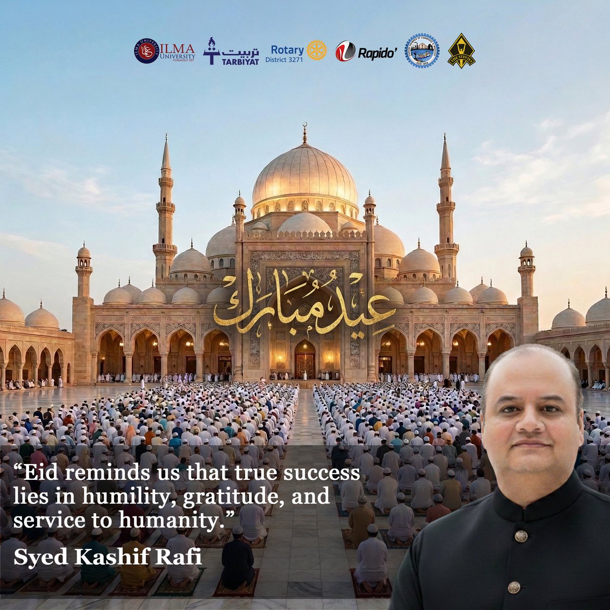SyedKashifRafi's tweet photo. Eid Mubarak 🌙✨
Wishing my extended family and all those connected through bonds of respect and affection a truly blessed occasion. May this Eid bring peace 🕊️, prosperity, &amp; happiness 😊 into every home, and may our relationships continue to flourish with unity &amp; compassion🤲. https://t.co/07hQacSOd6
