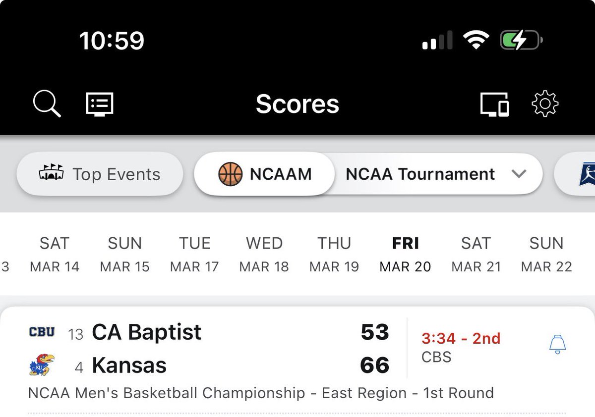 SageBecker26's tweet photo. Their name being Cal Baptist, but ESPN labeling them CA Baptist really irks me for some reason 🤦🏼‍♀️ https://t.co/D8JXcYLwrH