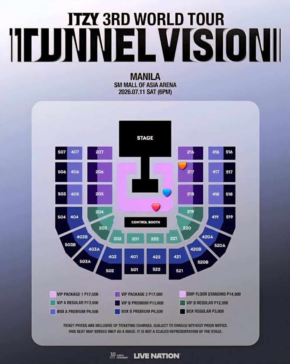 Dani413_'s tweet photo. WTS ITZY Concert Philippines Ticket

💙 VIP Package 1 Floor B = Php 17,600 (🕐: 3/19 1:12PM)
🧡 VIP Package 2 Sec 217 (G19) = 17,600
❤️ 1 SVIP Floor B = Php 14,600 (🕐: 3/19 11:07AM)

RFS: Extra tickets due to panic buying by group
- flexible payment terms
- can meet up Metro Manila

#itzywts sell LFB 있지 Tunnel Vision Concert ITZY yeji lia ryujin chaeryeong yuna #ITZY