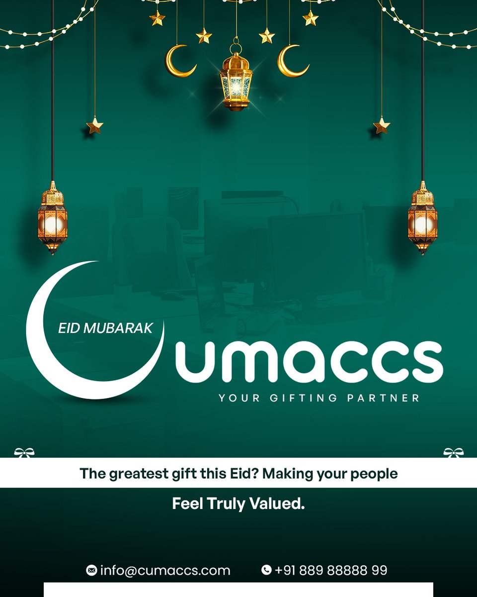 Eid Mubarak from Cumaccs 🌙
Celebrate by making your people feel truly valued.

#Cumaccs #CorporateGifting #ClientGifting #EidMabrouk