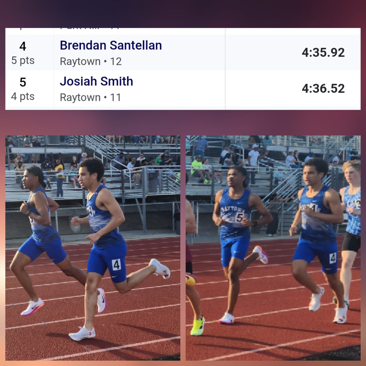 SfromMr's tweet photo. Friday night lights at Lee's Summit North! Great start to the season. 

1st place 4x800 - PR (beat their state time) ✔️
  * 2:00 split
4th place 1600 - PR ✔️
2nd place 4x400 - PR ✔️
  * 50.34 split (didn't want to clear my stopwatch! 

BLUEJAYS FLY, BLUEJAYS FLY, BLUEJAYS FLY! https://t.co/J6oGSe8RCO