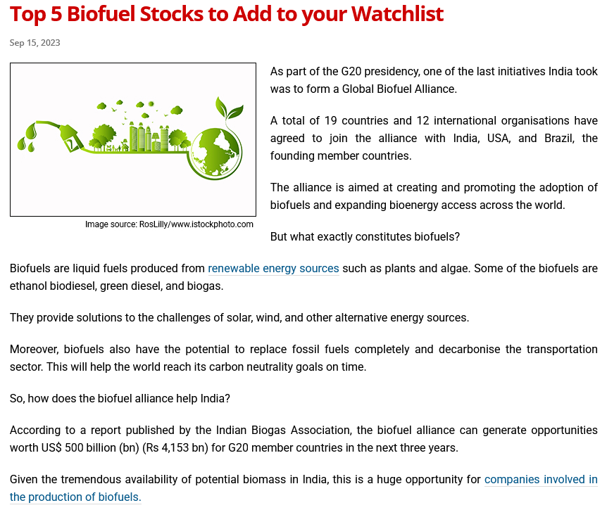 RakJhun's tweet photo. Nithin Kamath says the shortage of crude oil &amp; natural gas (LPG &amp; CNG) is an opportunity for biofuel cos. Govt may announce incentives to encourage these Cos. Some listed Cos are Praj, Dwarikesh, Gulshan, Kotyark &amp; EID Parry. Biofuel market is worth $500Bn in the next three years https://t.co/PX4C9td8cp
