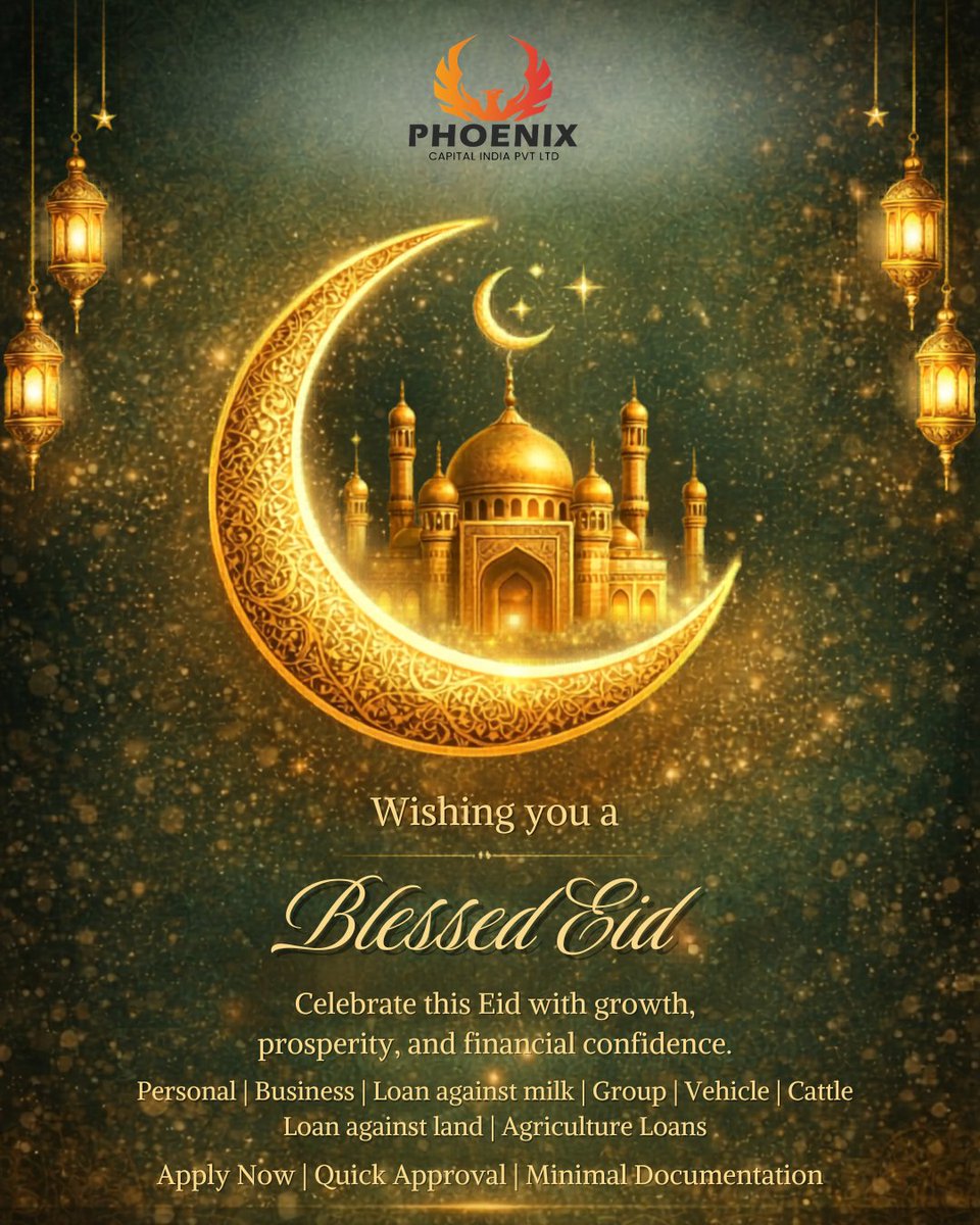 PhoenixCapita's tweet photo. May this Eid bring growth, prosperity, and new beginnings in every aspect of your life.
Phoenix Capital India wishes you success, always.
Eid Mubarak 🌙 https://t.co/NOLDlAgC16