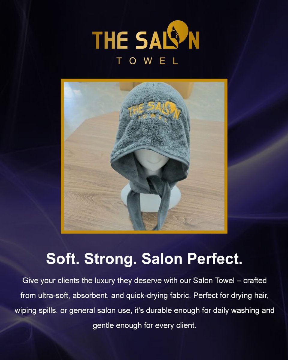 Thesalontowel's tweet image. The Salon Towel — Designed for professionals, made for luxury. Ultra-absorbent, soft, and durable, The Salon Towel delivers salon-grade performance with a touch of elegance. Perfect for haircare, spa treatments, and client comfort.

#TheSalonTowel #SalonEssentials #luxurytowels