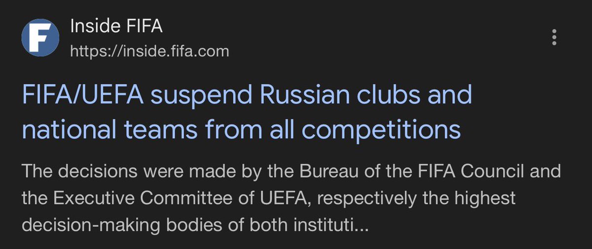 DeerFreckle's tweet photo. FIFA can ban Russia, but not Israel? 🤔 https://t.co/7sK3NbTOy8